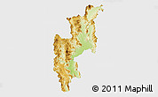 Physical 3D Map of Chiang Mai, single color outside