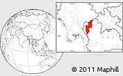 Blank Location Map of Chiang Mai