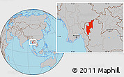 Gray Location Map of Chiang Mai