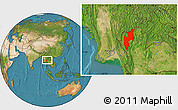 Satellite Location Map of Chiang Mai