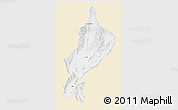 Classic Style 3D Map of Lampang, single color outside