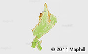 Physical 3D Map of Lampang, single color outside