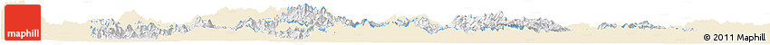 Classic Style Horizon Map of Lampang, single color outside