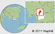 Savanna Style Location Map of Lampang, highlighted parent region
