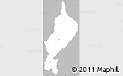 Gray Simple Map of Lampang, single color outside
