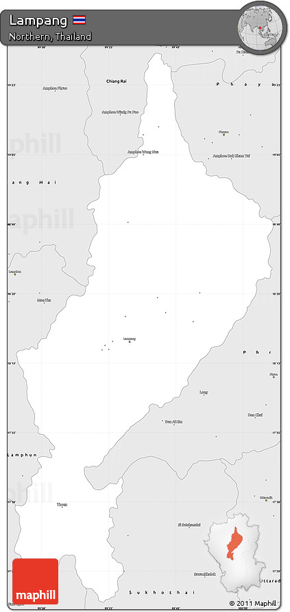 Silver Style Simple Map of Lampang