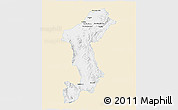 Classic Style 3D Map of Lamphun, single color outside