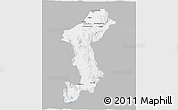 Gray 3D Map of Lamphun, single color outside