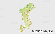 Physical 3D Map of Lamphun, single color outside