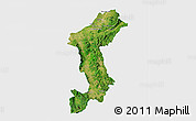 Satellite 3D Map of Lamphun, single color outside