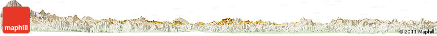 Physical Horizon Map of Lamphun, lighten