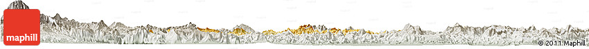 Physical Horizon Map of Lamphun, lighten, semi-desaturated