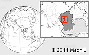 Blank Location Map of Lamphun, highlighted country, highlighted parent region