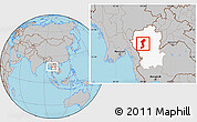 Gray Location Map of Lamphun, highlighted parent region