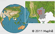 Satellite Location Map of Lamphun, highlighted country, highlighted parent region