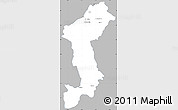 Gray Simple Map of Lamphun, single color outside
