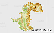 Physical Panoramic Map of Mae Hong Son, single color outside