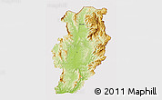 Physical 3D Map of Nan, cropped outside