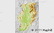 Physical 3D Map of Nan, lighten, desaturated