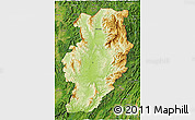 Physical 3D Map of Nan, satellite outside