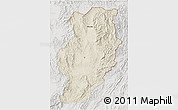 Shaded Relief 3D Map of Nan, lighten, semi-desaturated
