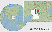 Savanna Style Location Map of Nan, highlighted parent region, hill shading