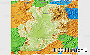 Physical Panoramic Map of Nan, political outside