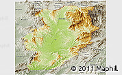 Physical Panoramic Map of Nan, semi-desaturated
