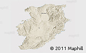 Shaded Relief Panoramic Map of Nan, single color outside
