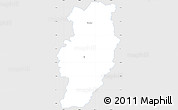 Silver Style Simple Map of Nan, single color outside