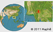Satellite Location Map of Sukhothai