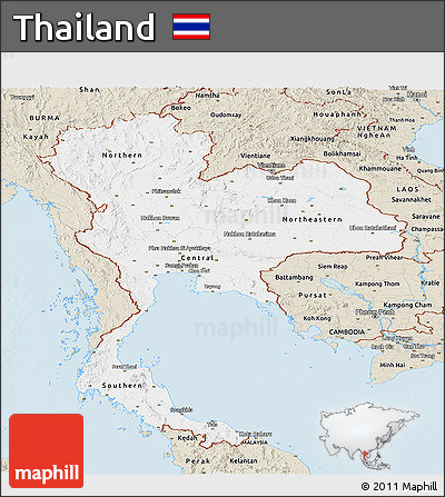 Classic Style Panoramic Map of Thailand