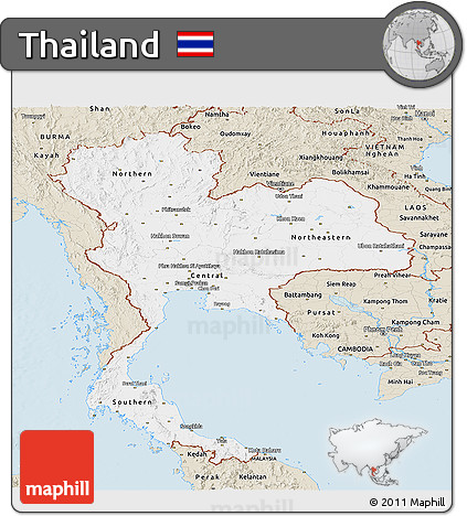 Classic Style Panoramic Map of Thailand