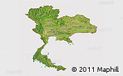 Satellite Panoramic Map of Thailand, cropped outside