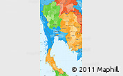 Political Simple Map of Thailand, political shades outside