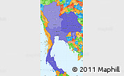 Political Shades Simple Map of Thailand, political outside