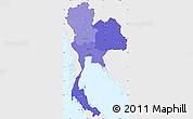 Political Shades Simple Map of Thailand, single color outside