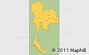 Savanna Style Simple Map of Thailand, cropped outside