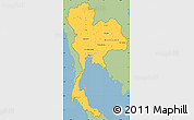 Savanna Style Simple Map of Thailand, single color outside