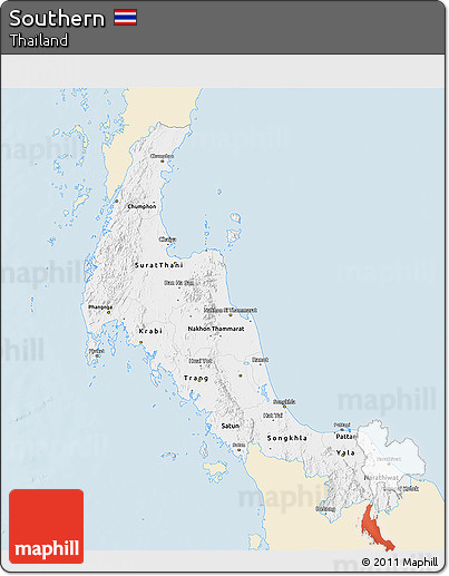 Classic Style 3D Map of Southern, single color outside