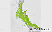 Physical 3D Map of Southern, lighten, desaturated
