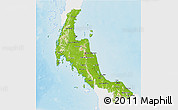 Physical 3D Map of Southern, single color outside