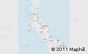 Silver Style 3D Map of Southern, single color outside