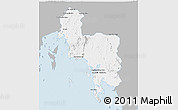 Gray 3D Map of Krabi, single color outside
