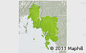 Physical 3D Map of Krabi, lighten, semi-desaturated