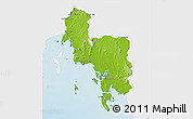 Physical 3D Map of Krabi, single color outside
