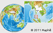 Physical Location Map of Krabi, highlighted country, within the entire country