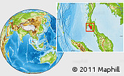 Physical Location Map of Krabi
