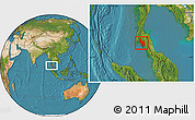 Satellite Location Map of Krabi