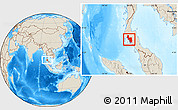 Shaded Relief Location Map of Krabi